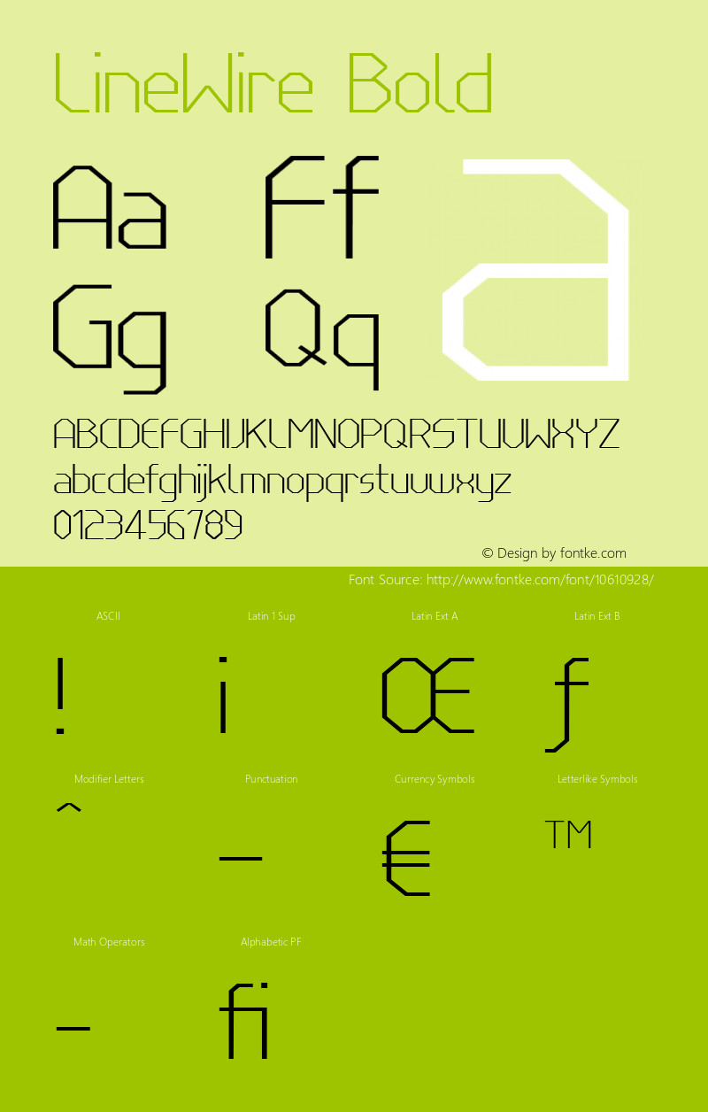 LineWire Bold Version 001.000;com.myfonts.northernblock.line-wire.thin.wfkit2.3i1p Font Sample