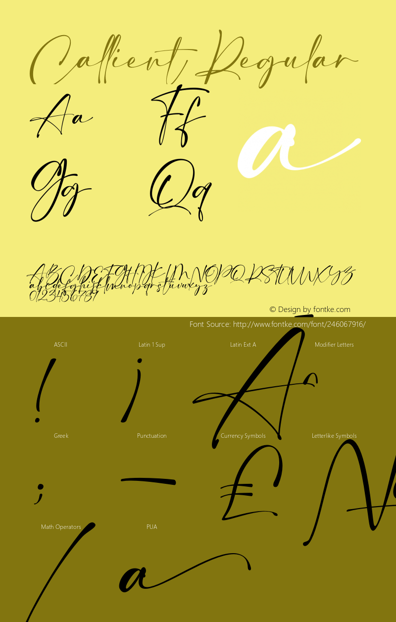 Callient Version 1.00;August 23, 2021;FontCreator 13.0.0.2675 64-bit图片样张