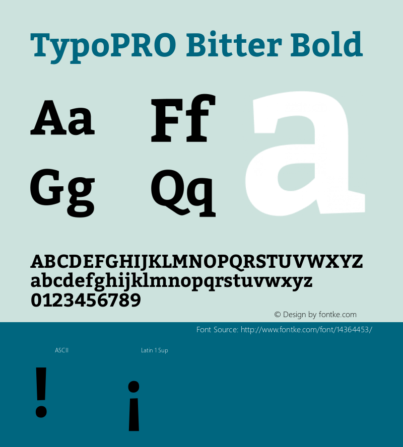 TypoPRO Bitter Bold Version 1.300;PS 001.300;hotconv 1.0.70;makeotf.lib2.5.58329 DEVELOPMENT Font Sample