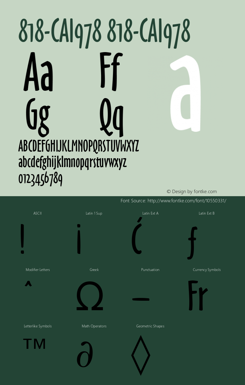 818-CAI978 818-CAI978 Version 3.0 Font Sample