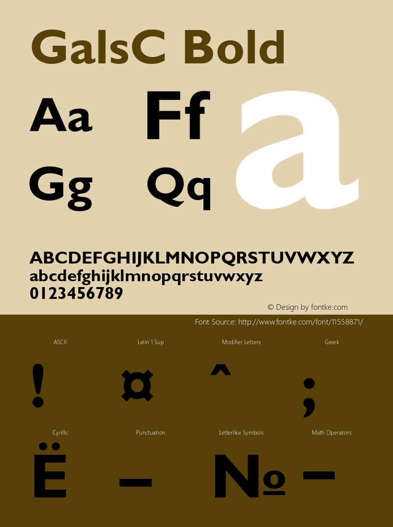 GalsC Bold Version 001.000 Font Sample