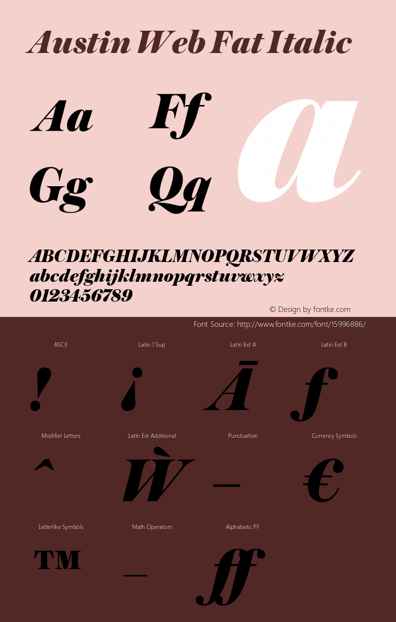 Austin Web Fat Italic Version 1.1 2013 Font Sample