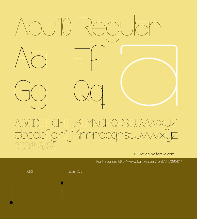 Abu.10 Version 1.0 Font Sample