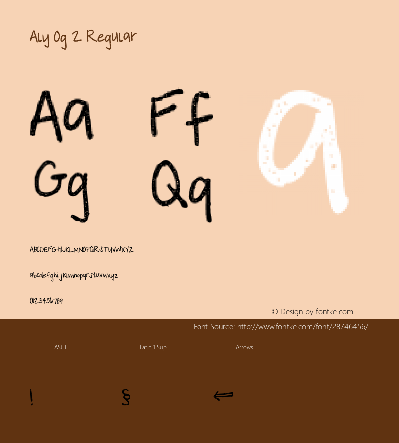Aly Og 2 Regular Version 001.005 Font Sample