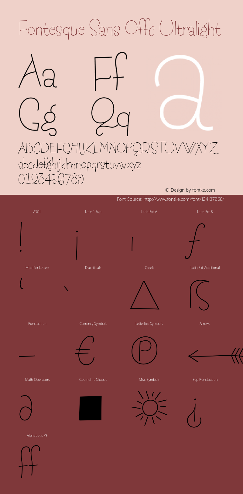 Fontesque Sans Offc Ultralight Version 7.504; 2010; Build 1002 Font Sample