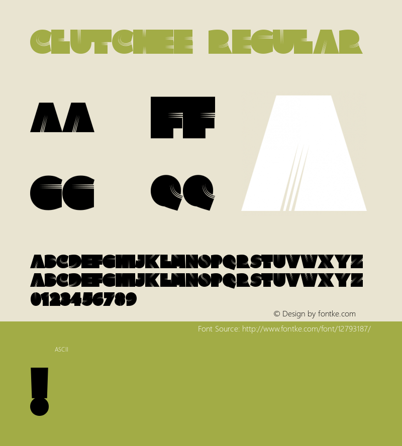 Clutchee Regular 1.000 Font Sample