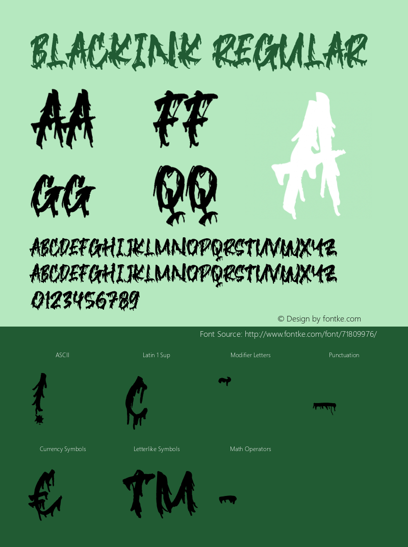 Blackink Version 1.000 Font Sample