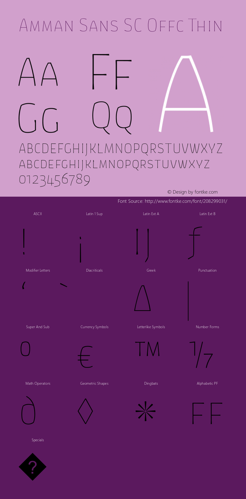 Amman Sans SC Offc Thin Version 7.504; 2010; Build 1020图片样张