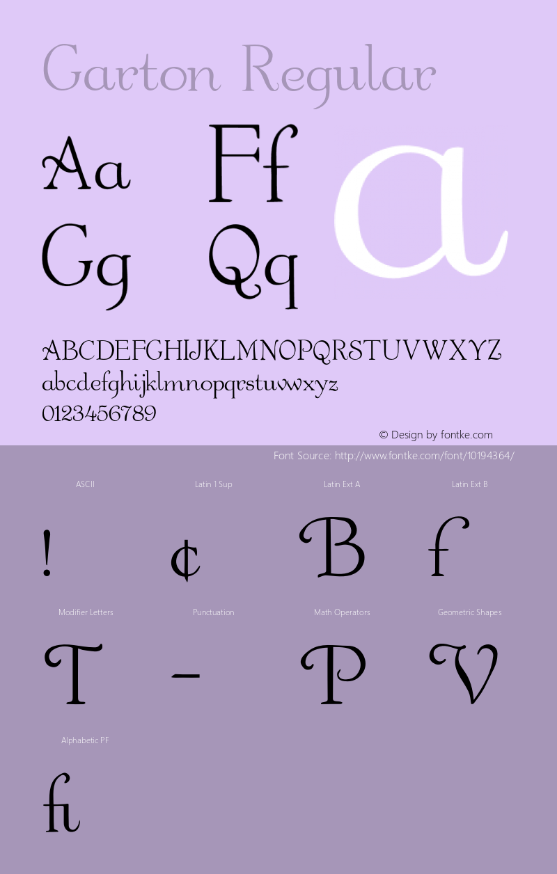 Garton Regular 001.000 Font Sample