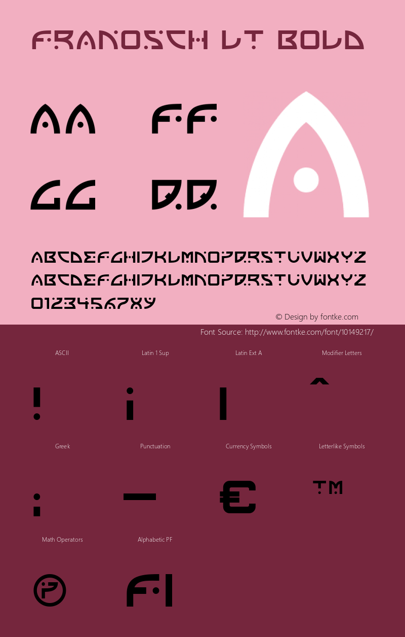 Franosch LT Bold Version 001.000 Font Sample