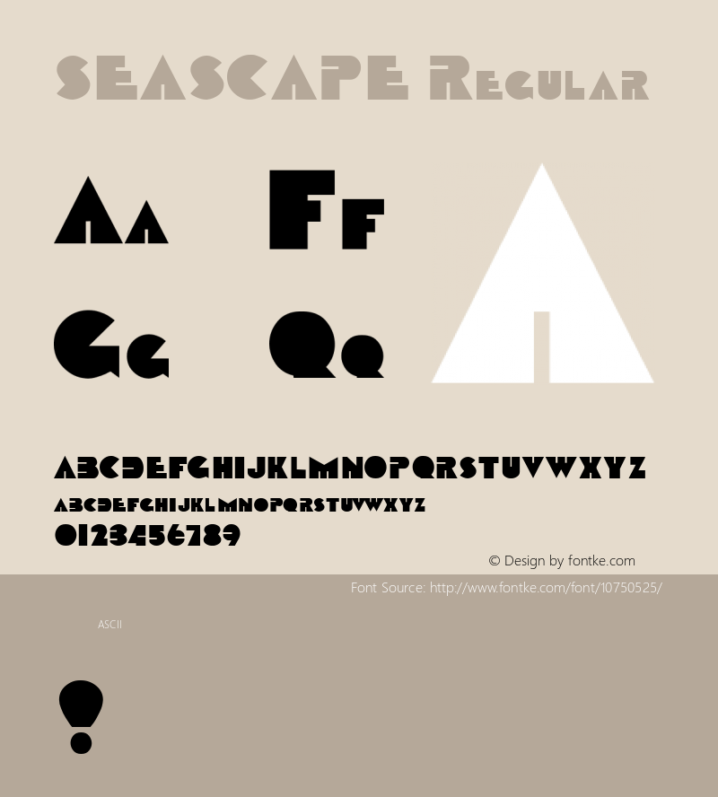 SEASCAPE Regular Unknown Font Sample