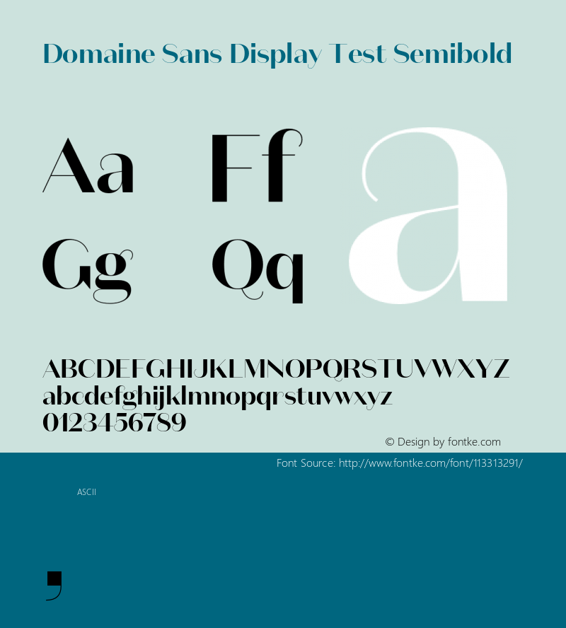 DomaineSansDisplay-SemiboldTest Version 1.005;PS 1.000;hotconv 16.6.54;makeotf.lib2.5.65590;0 Font Sample