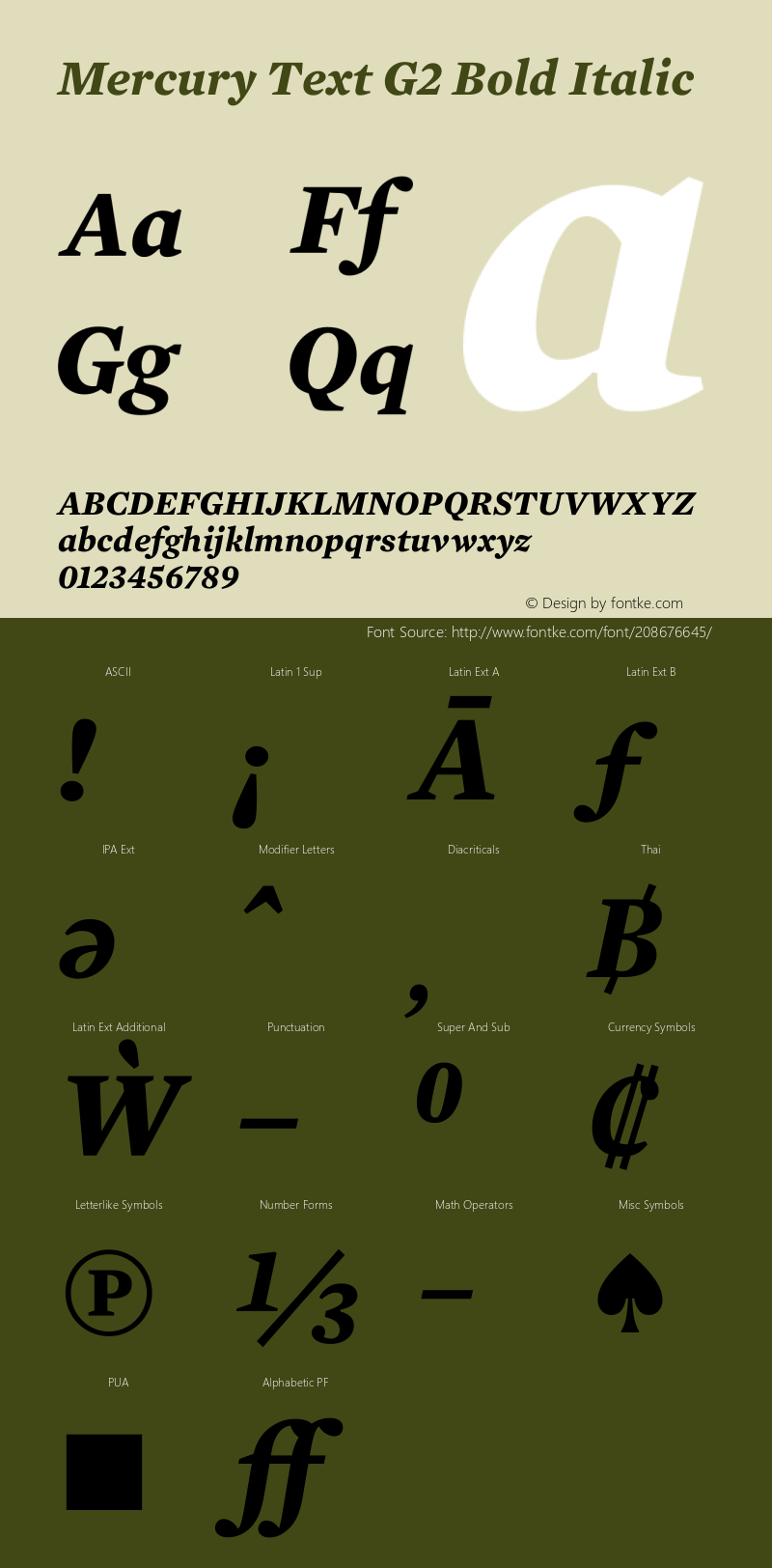 Mercury Text G2 Bold Italic Version 1.302图片样张