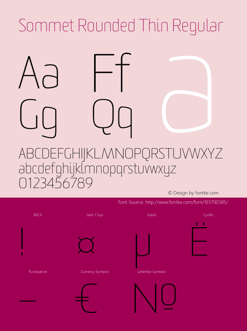 Sommet Rounded W10 Thin Version 1.00 Font Sample