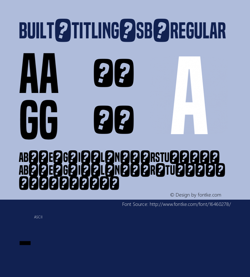 Built Titling Sb Regular Version 1.000 Font Sample
