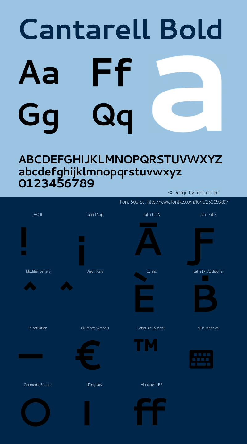 Cantarell Bold Version 0.0.11 Font Sample