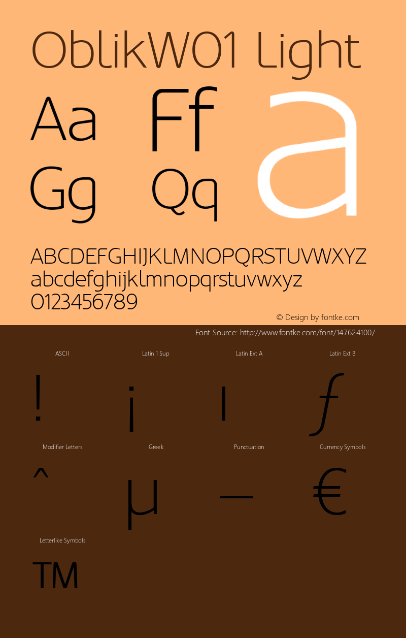 OblikW01 Light Version 1.00 Font Sample