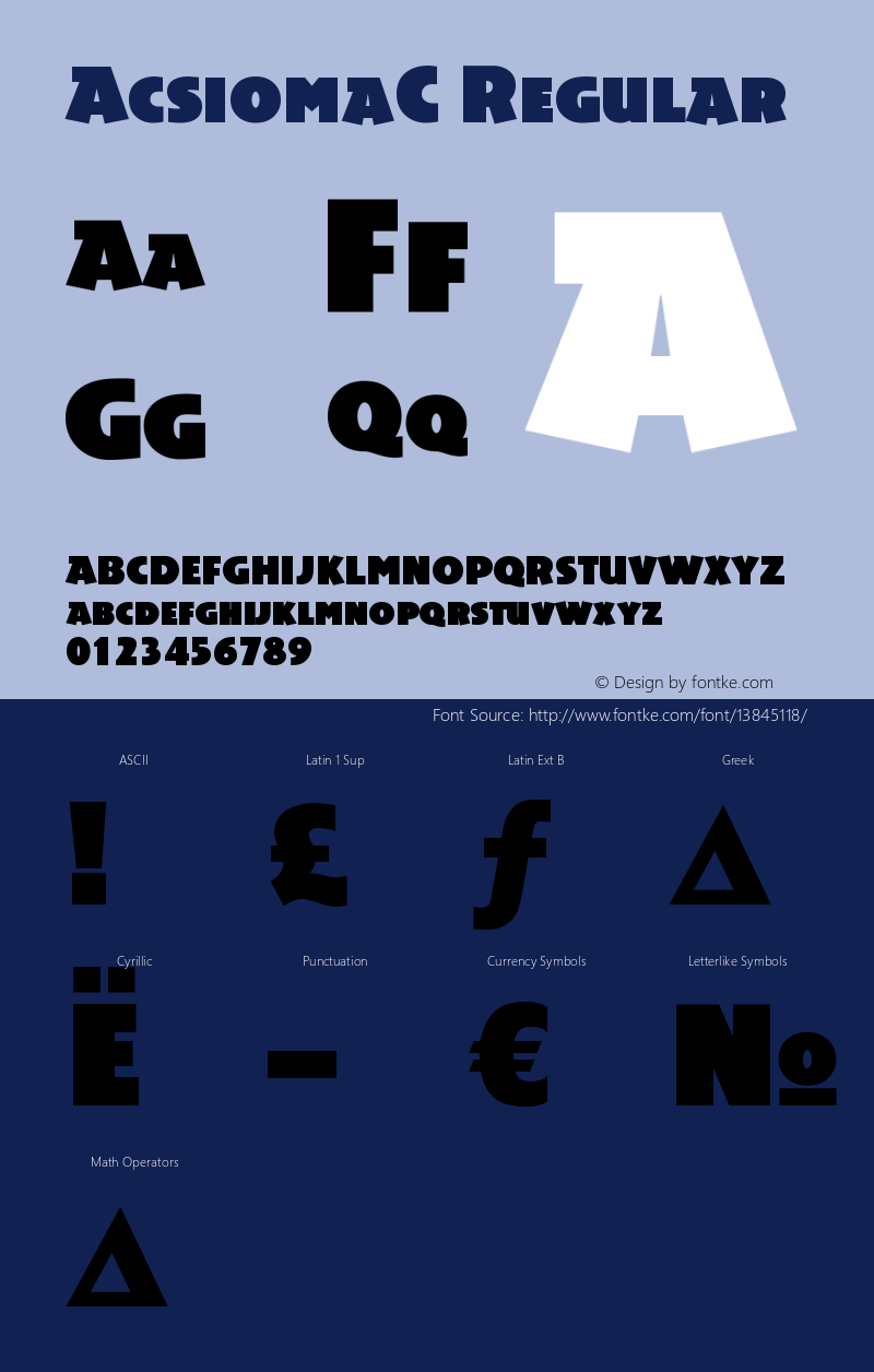 AcsiomaC Regular OTF 1.0;PS 001.000;Core 116;AOCW 1.0 161 Font Sample