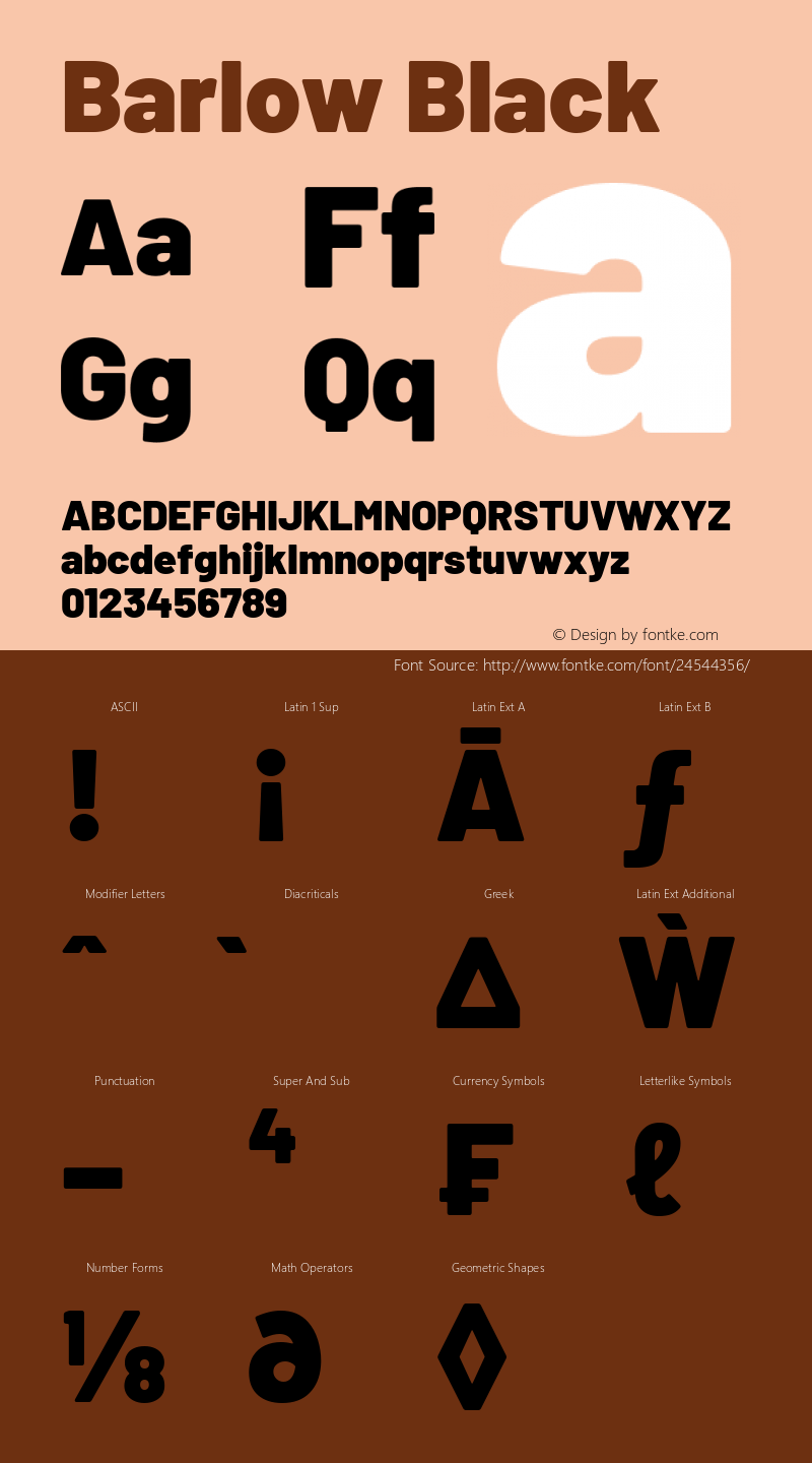 Barlow Black Version 1.101 Font Sample