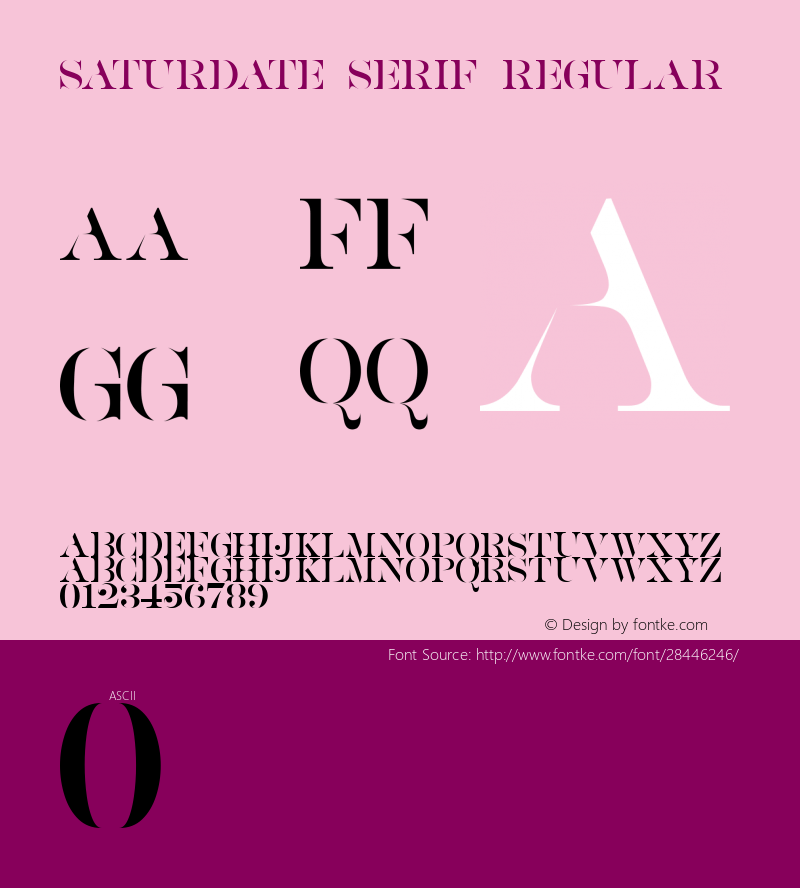 SATURDATE SERIF Version 1.00;January 22, 2019;FontCreator 11.5.0.2427 64-bit Font Sample