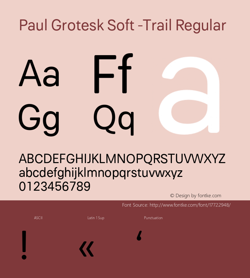 Paul Grotesk Soft -Trail Regular Version 1.000;PS 001.000;hotconv 1.0.88;makeotf.lib2.5.64775 Font Sample