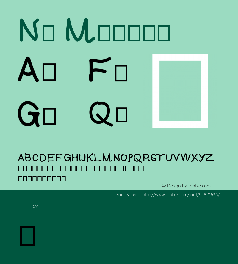 No Version 001.000 Font Sample