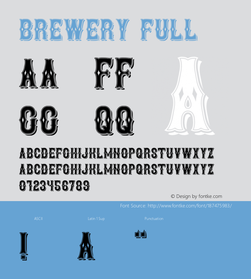 Brewery Full Version 1.00;July 8, 2018;FontCreator 11.5.0.2427 64-bit图片样张