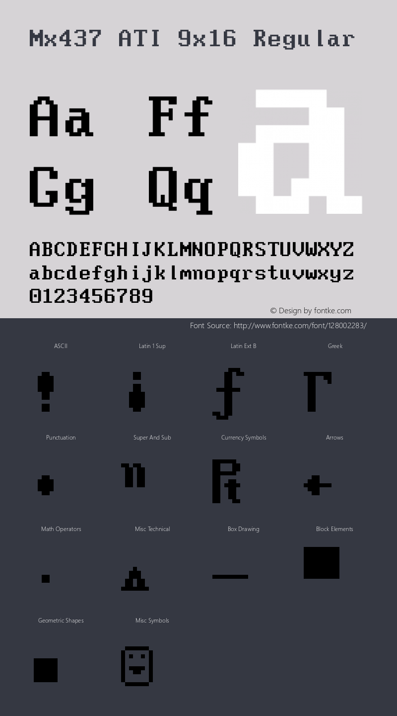 Mx437 ATI 9x16 v2.2-2020-11 Font Sample