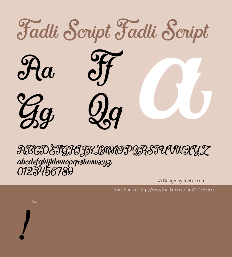 Fadli Script Fadli Script Version 1.00 February 27, 2015, initial release Font Sample