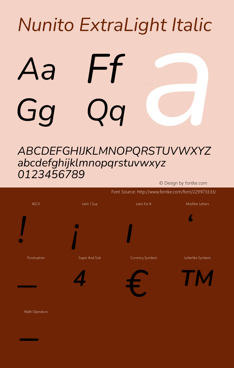 Nunito ExtraLight Italic Version 3.602图片样张