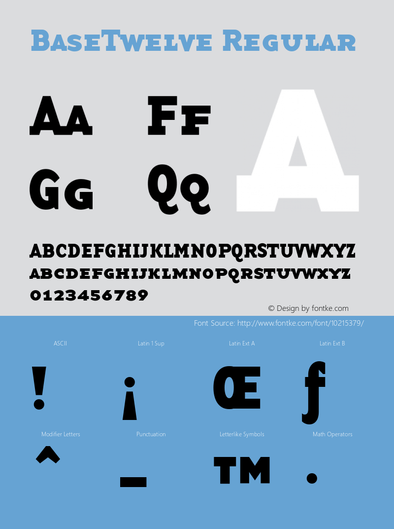 BaseTwelve Regular Version 1.00 Font Sample