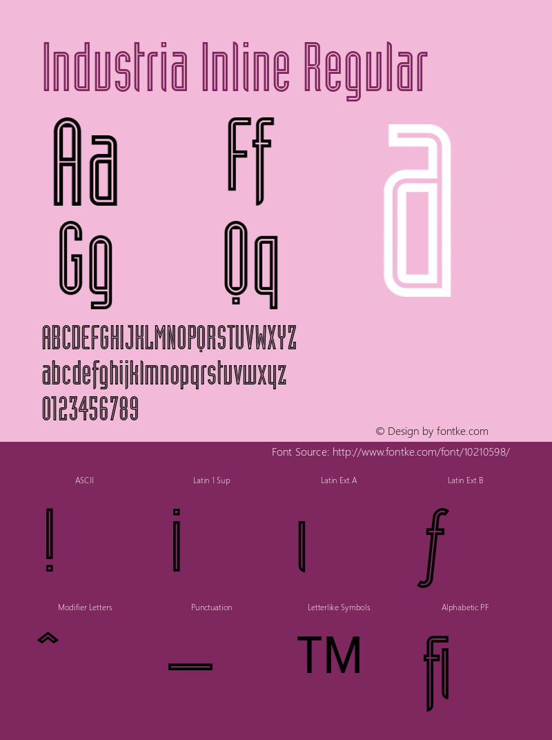 Industria Inline Regular 001.000 Font Sample