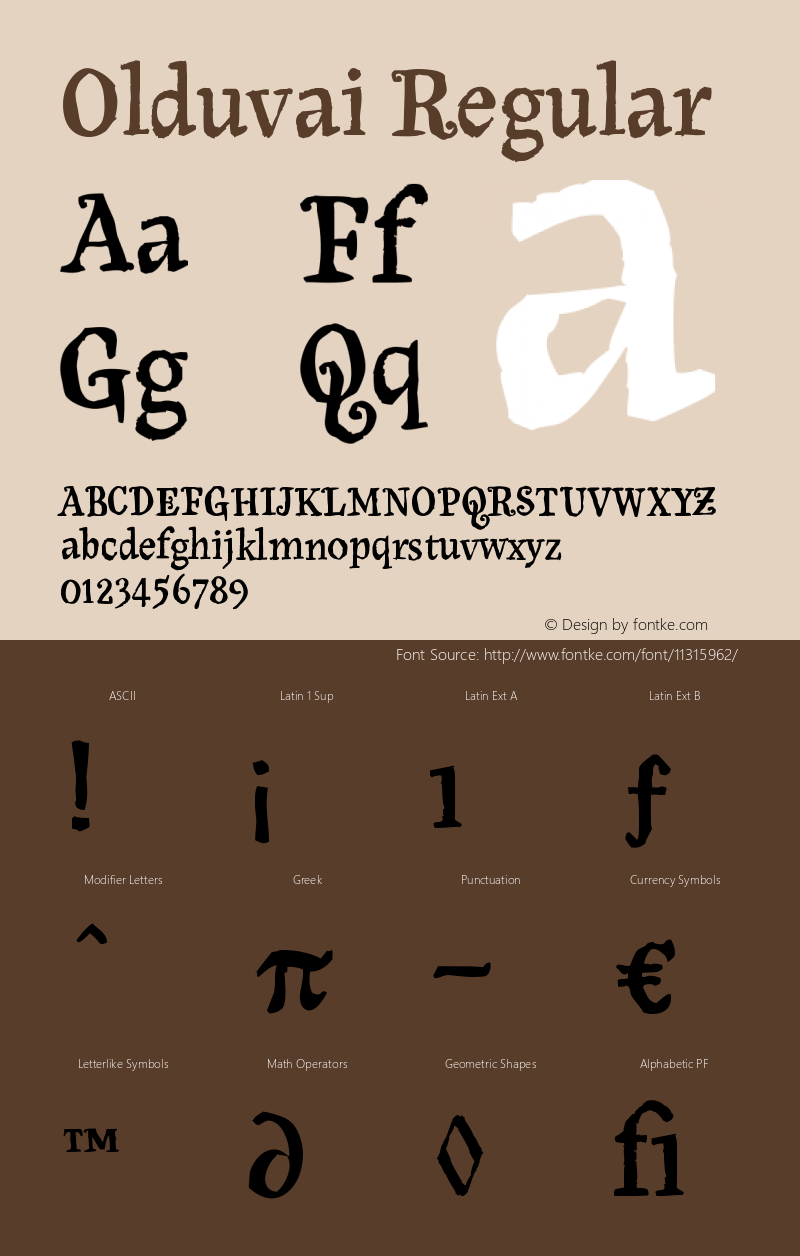 Olduvai Regular Version 001.001 Font Sample