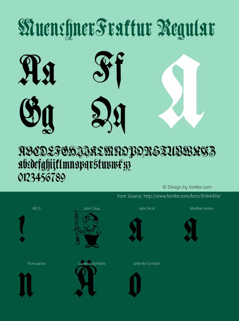 MuenchnerFraktur Regular OTF 1.000;PS 001.000;Core 1.0.29 Font Sample