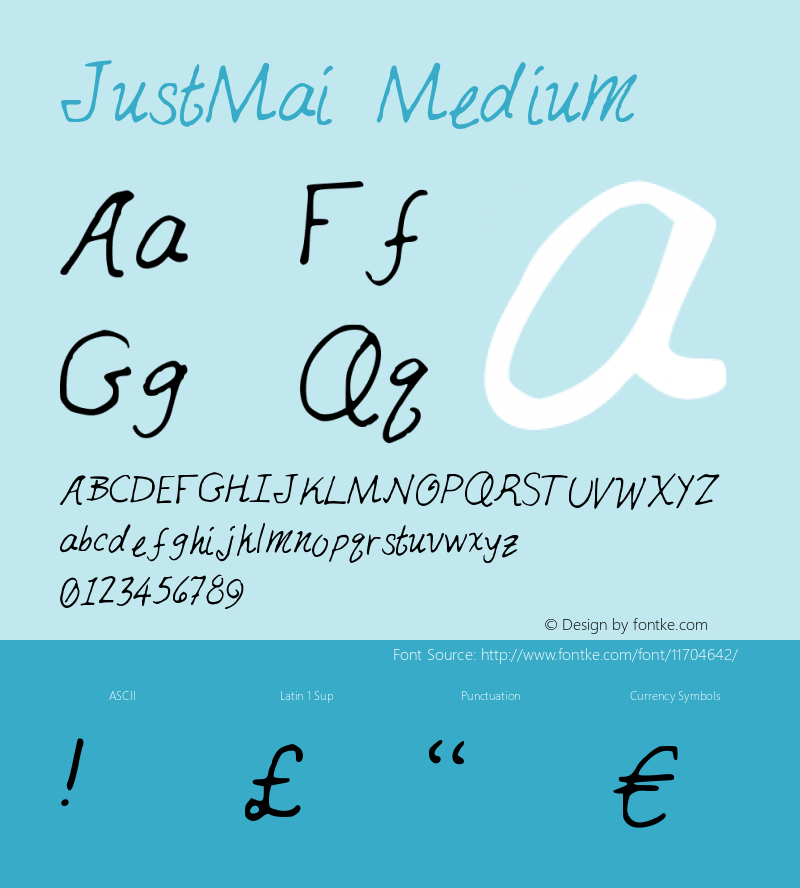 JustMai Medium Version 001.000 Font Sample