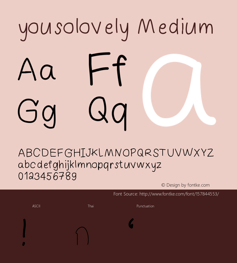 yousolovely Version 001.000 Font Sample