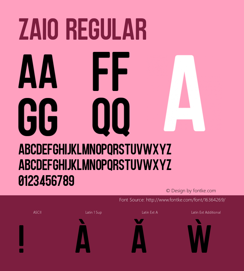 Zaio Regular Version 1.000 Font Sample