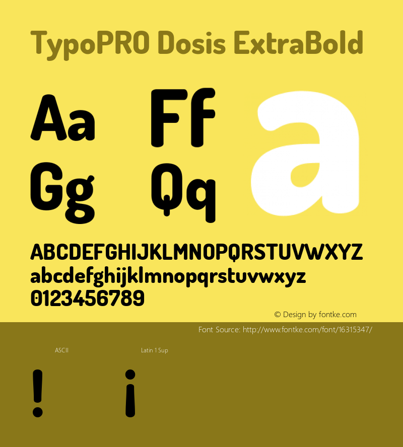 TypoPRO Dosis ExtraBold Version 1.007 Font Sample