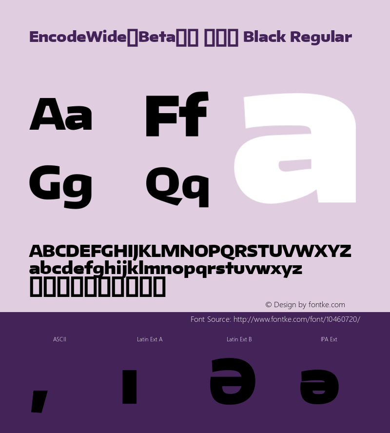 EncodeWide-Beta34 900 Black Regular Version 1.001;PS 001.001;hotconv 1.0.70;makeotf.lib2.5.58329 DEVELOPMENT Font Sample