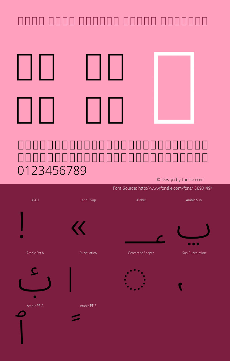 Noto Sans Arabic Light Regular Version 1.902 Font Sample