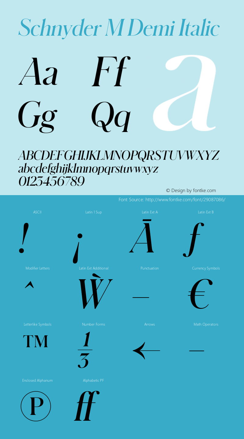 SchnyderM-DemiItalic Version 1.1 2018 | wf-rip DC20180130 Font Sample