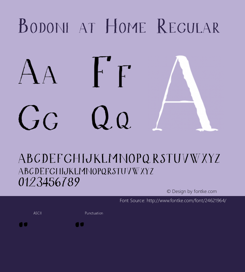 Bodoni at Home Version 1.000 Font Sample