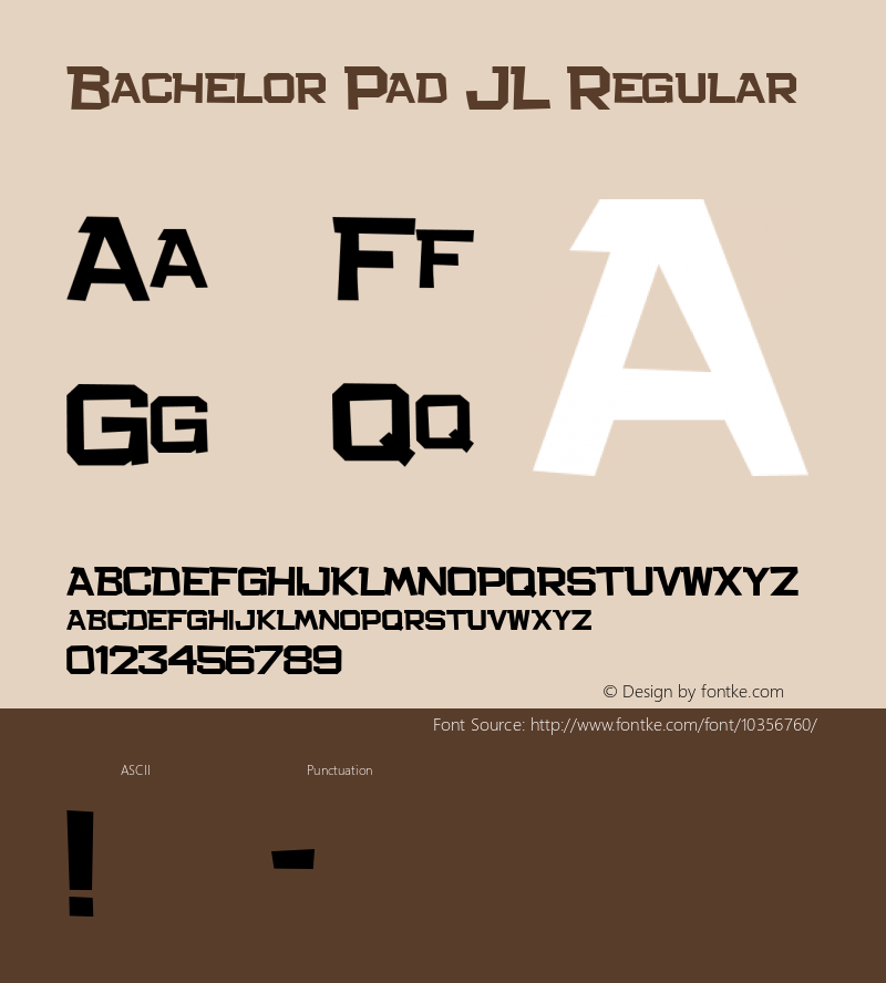 Bachelor Pad JL Regular Version 1.01 Font Sample