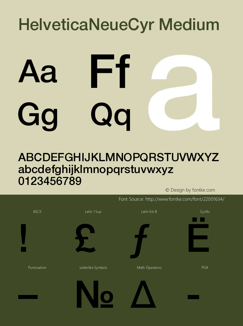 HelveticaNeueCyr-Medium 001.000 Font Sample