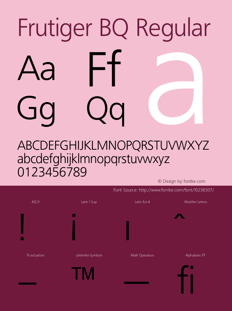 Frutiger BQ Regular 001.000 Font Sample