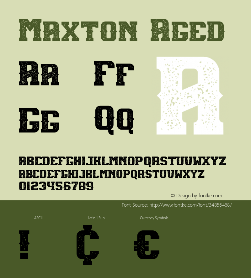 Maxton Aged Version 1.000 Font Sample