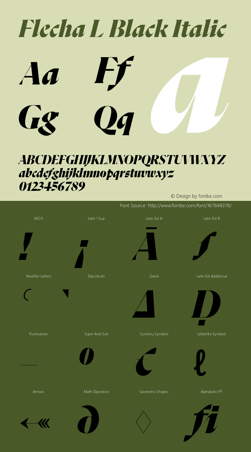 Flecha L Black Italic Version 2.001图片样张