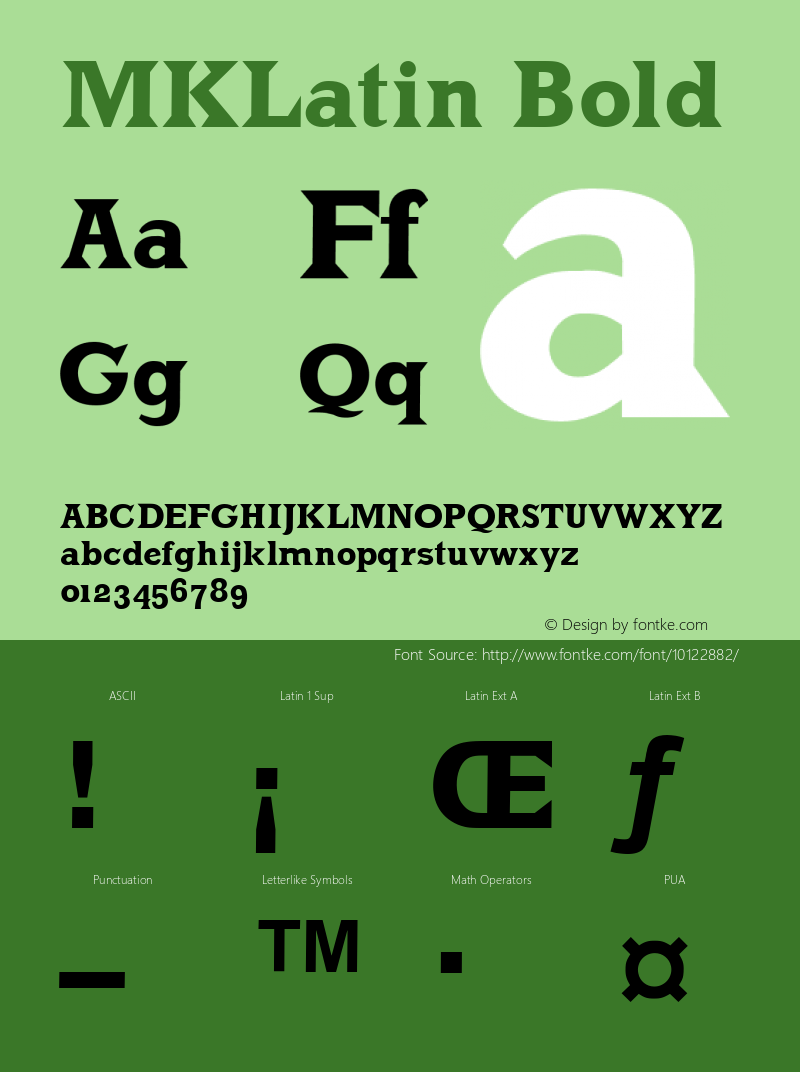 MKLatin Bold 1.0 2003-12-29 Font Sample