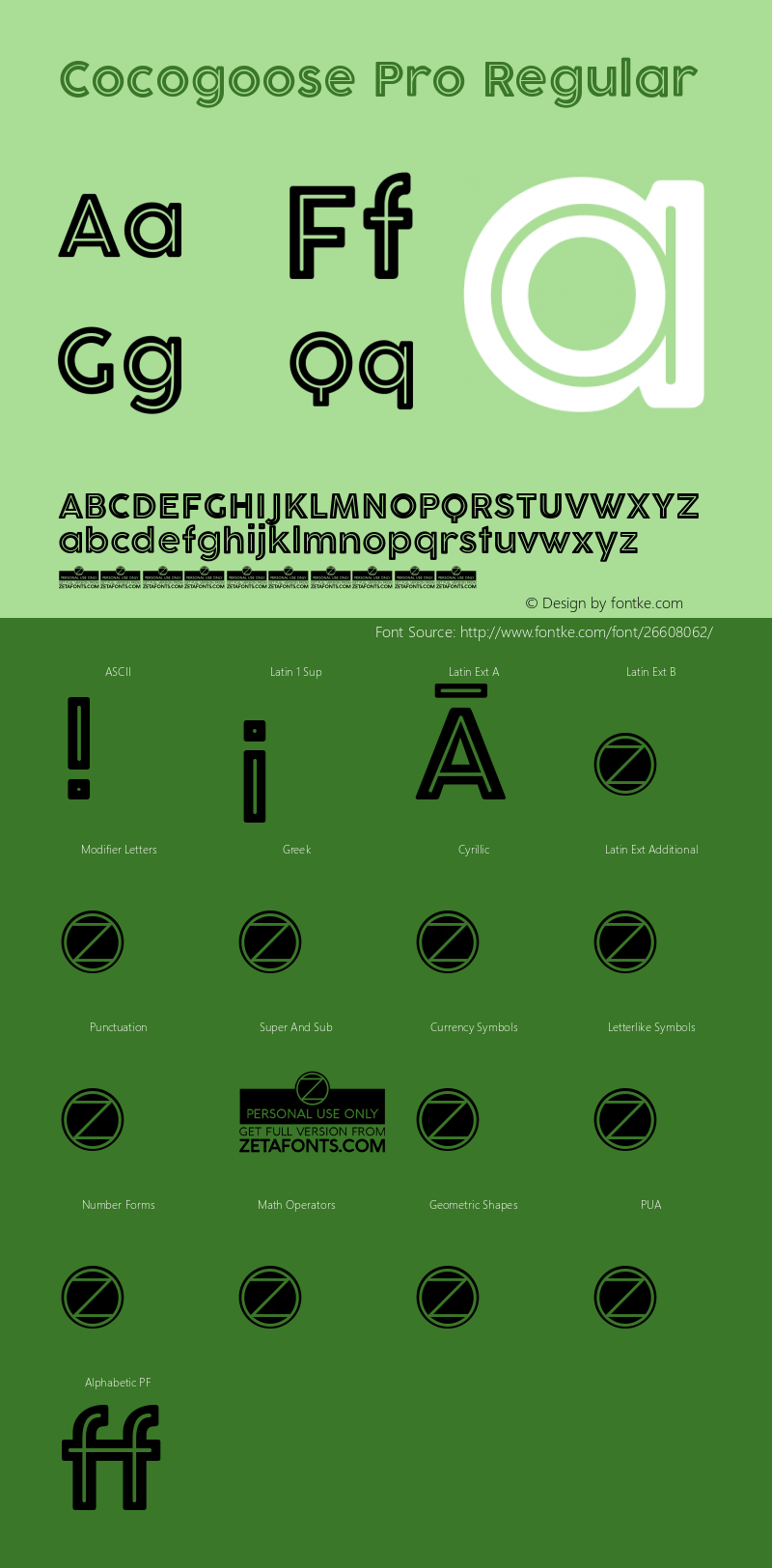 Cocogoose Pro Inline 2.001 Font Sample