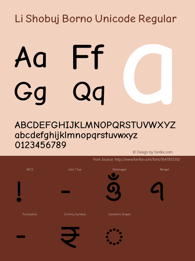 Li Shobuj Borno Unicode Version 1.00;March 21, 2021;FontCreator 13.0.0.2683 64-bit Font Sample
